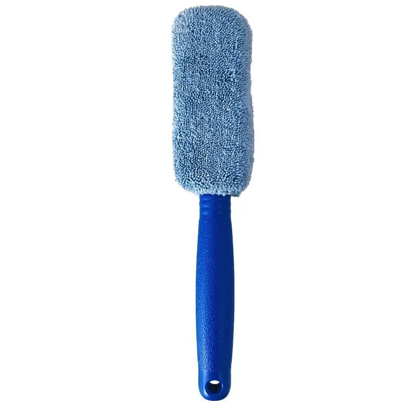 Brosse de Nettoyage Roues & Jantes – Microfibre Douce avec Manche – Accessoire Voiture, Moto, Utilitaire HushBimmer