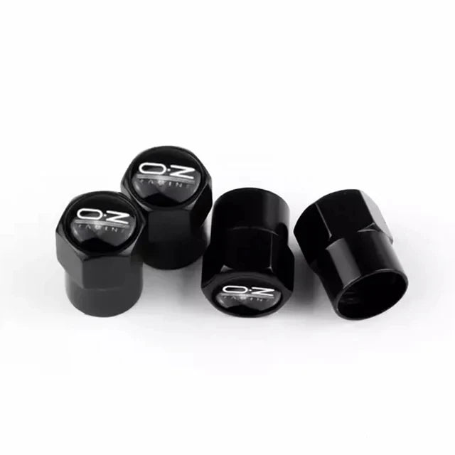 Lot de 4 Capuchons de Valve Hexagonaux Noirs – Aluminium – Universels pour Voiture, Moto, Vélo, Camion HushBimmer