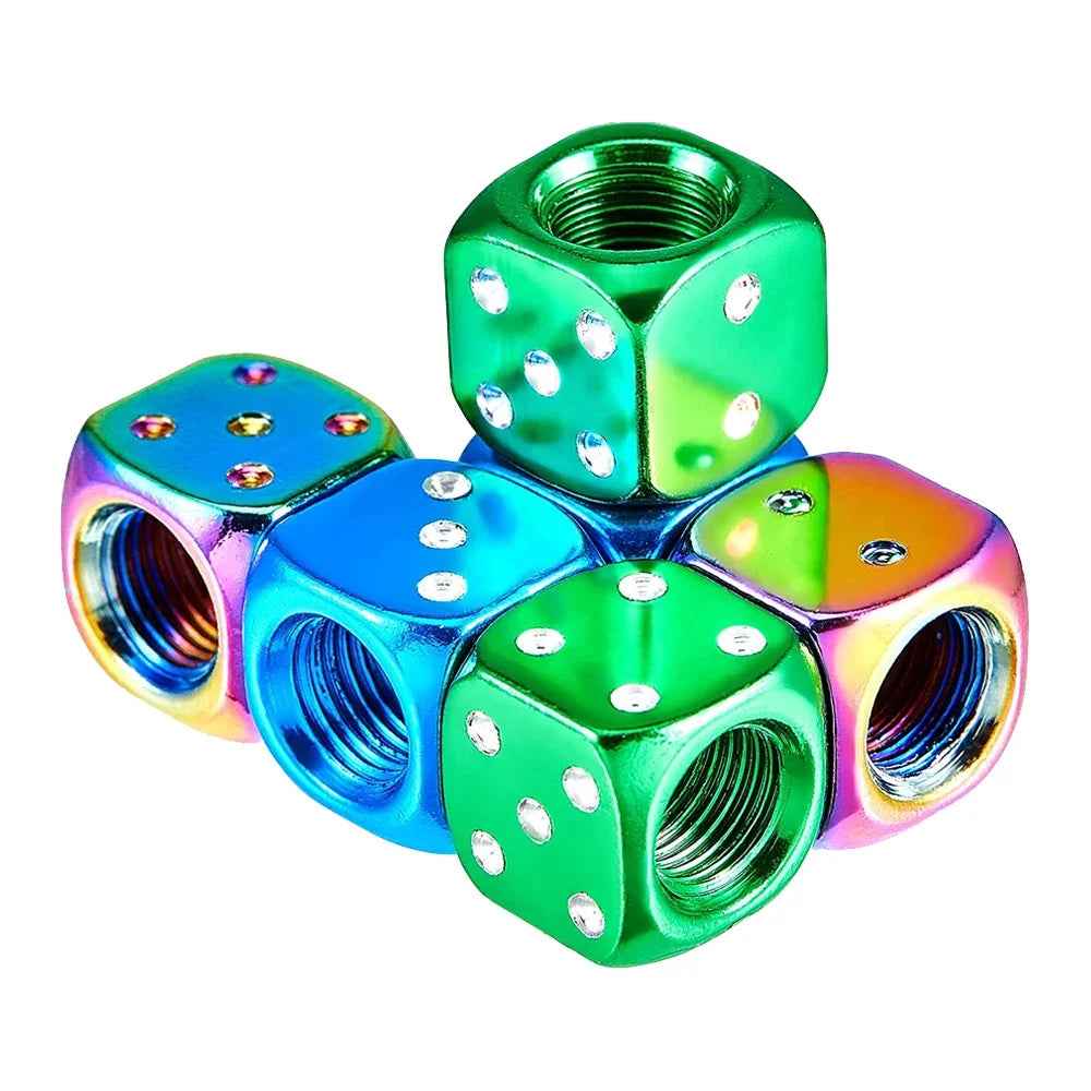 Capuchons de Valve Dé en Aluminium – Lot de 2 ou 8 Pièces – Pour Voiture, Moto, Vélo, Camion HushBimmer