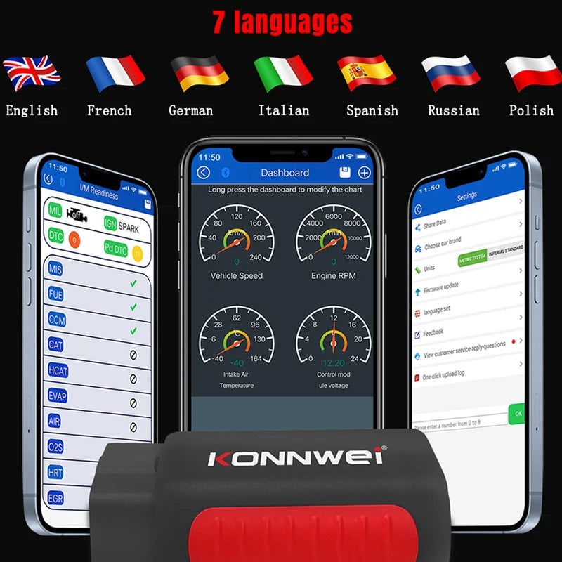 KONNWEI KDIAG OBD2 MINI – Scanner Auto Complet Bluetooth HushBimmer