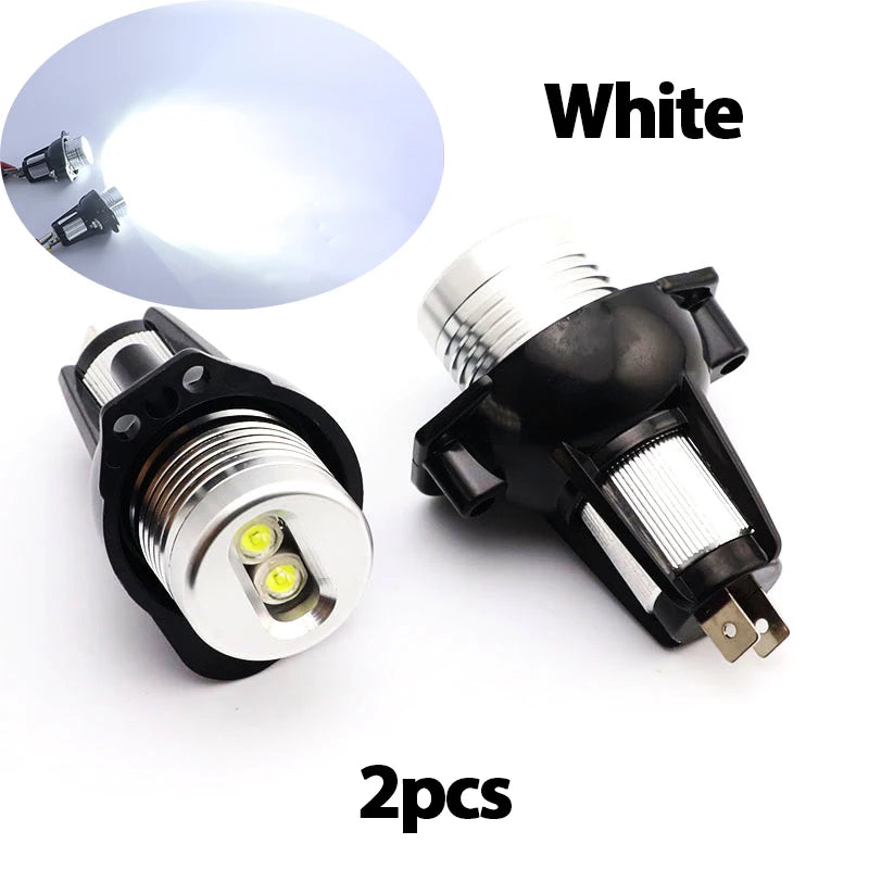 Angel Eyes LED 6000K Blanc – 20W – BMW Série 3 E90/E91 Pre-LCI avec Xénon (2004–2008) HushBimmer