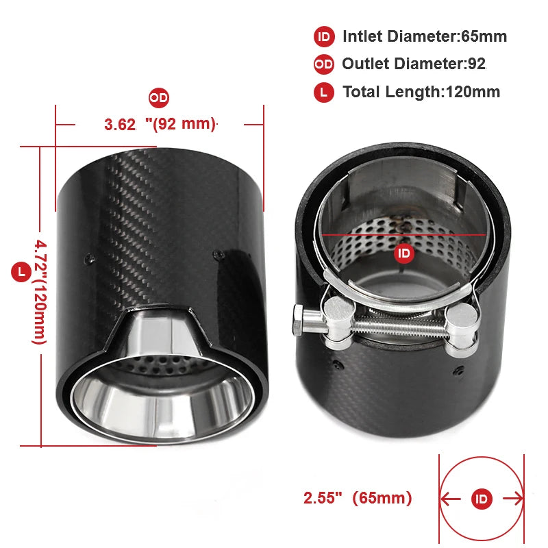 Embout d'échappement M Performance en fibre de carbone pour BMW 3 Series G20 G21 (320D, 330i, 320i) - Remplacement du silencieux HushBimmer