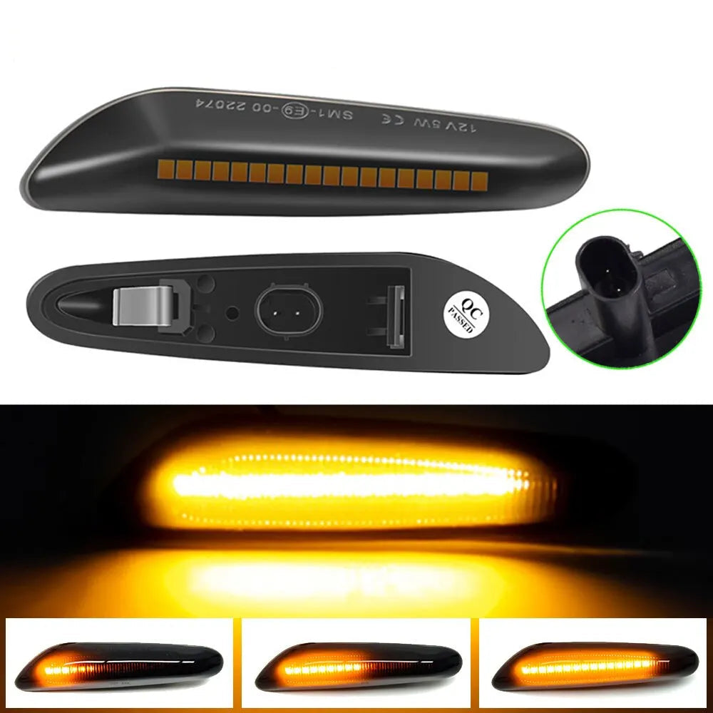 2pcs Clignotants Dynamiques LED Séquentiels – BMW E90 E91 E92 E93 E60 E87 E82 E46 – Clignotant Latéral Sans Erreur pour BMW | HushBimmer