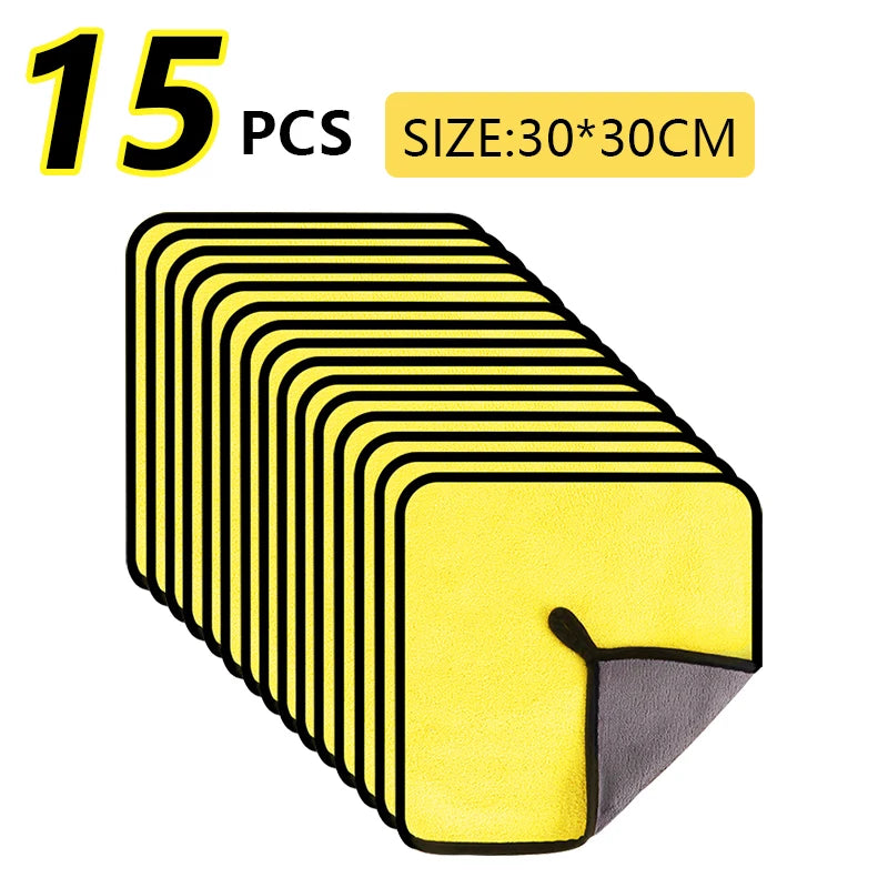Lot de 10 à 20 Serviettes Microfibres Ultra-Fines – Tissu Coral Fleece – Nettoyage Voiture & Maison – 30x30cm / 30x60cm HushBimmer