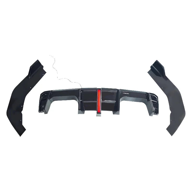 Diffuseur Arrière BMW M3 G80 (2021–2024) – 3 Pièces Noir Brillant avec Éclairage LED