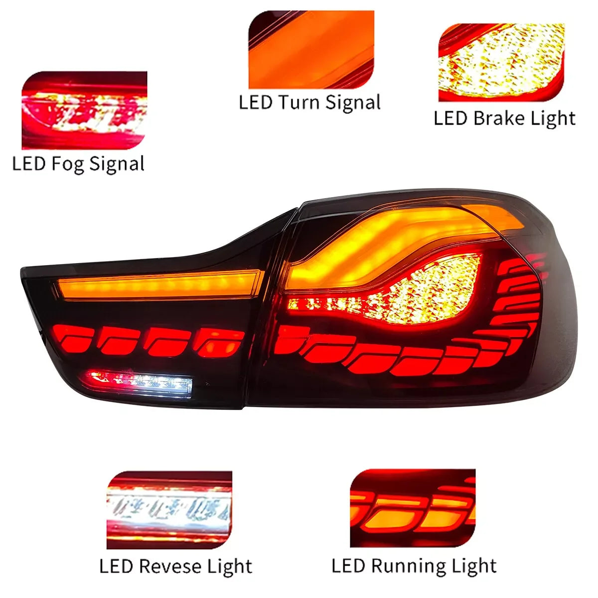 Feux Arrière LED M4 GTS/CS Style – BMW Série 4 F32 F33 F36 F82 F83 (2014–2020) HushBimmer