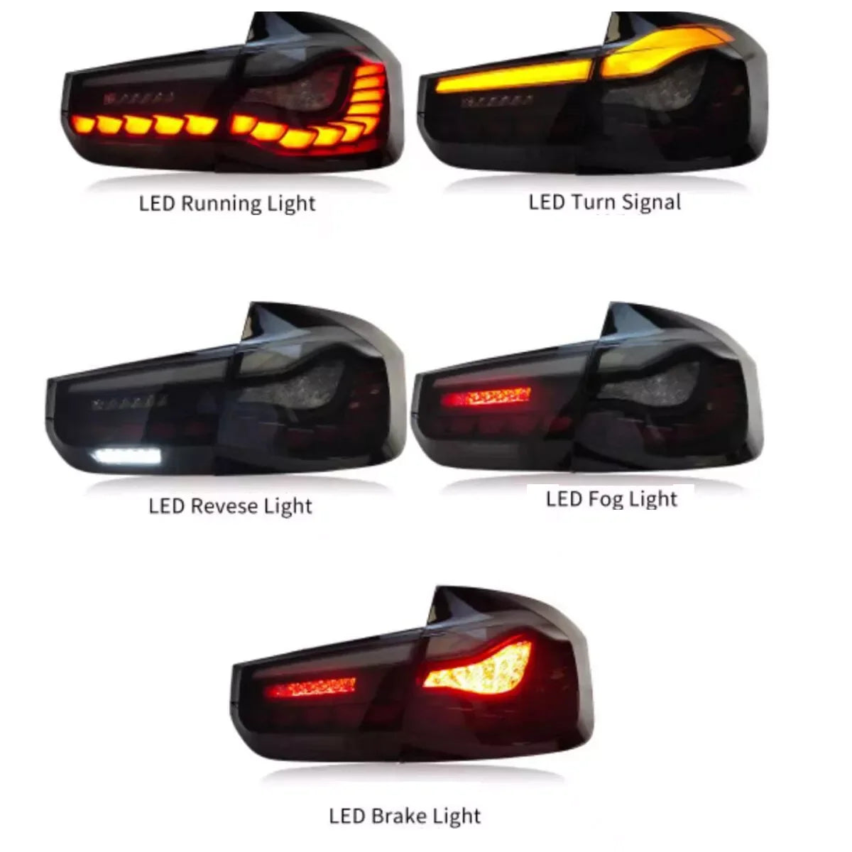 Feux Arrière LED M3 GTS Style pour BMW F30 / F35 / F80 (2012-2019) HushBimmer