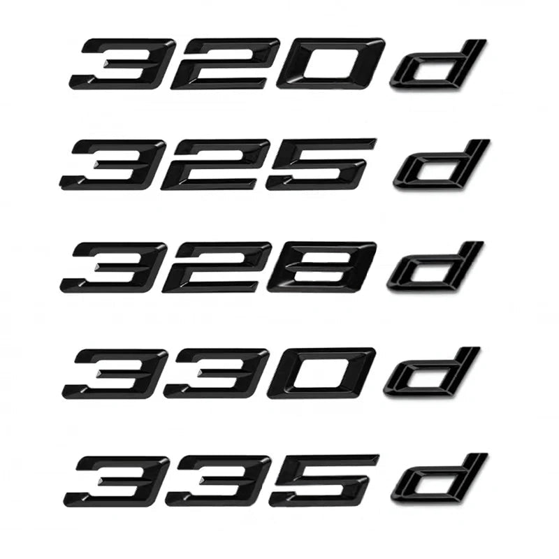 Emblème 3D ABS de Coffre – 320d 325d 328d 330d 335d – Pour BMW Série 3 (E46 E90 E91 F30 F31 F34 G20) HushBimmer