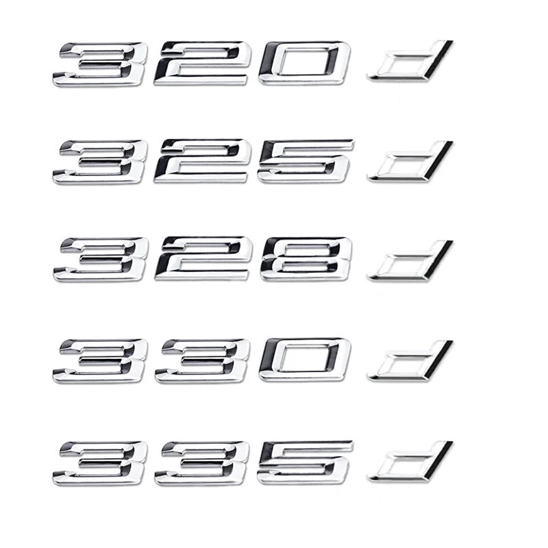 Emblème 3D ABS de Coffre – 320d 325d 328d 330d 335d – Pour BMW Série 3 (E46 E90 E91 F30 F31 F34 G20) HushBimmer