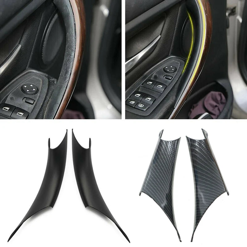 Poignées de Porte Intérieure (x2) – Pour BMW Série 3 & 4 F30 F35 (2012–2018) – Noir Mat ou Effet Carbone HushBimmer
