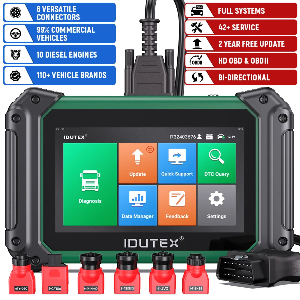 IDUTEX TS710 – Scanner Diagnostic Poids Lourd Bi-Directionnel | 42+ Fonctions de Réinitialisation | DPF, Injecteurs, SCR, AdBlue & Plus HushBimmer