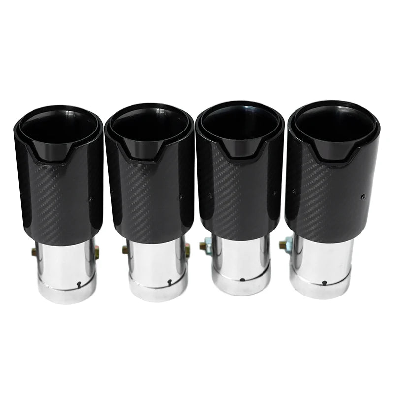 Lot de 4 Embouts d'Échappement Carbone Noir Brillant – BMW M3 E90 E92 E93 (80mm) HushBimmer