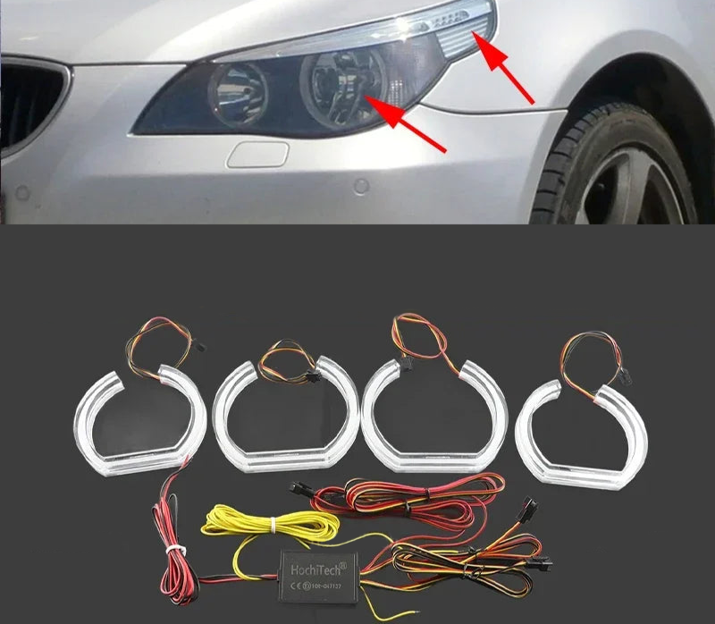 Angel Eyes LED Multicolores – Contrôle App – BMW E60 E61 Pre-LCI (2003–2007) HushBimmer