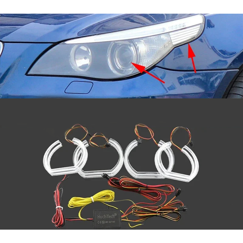 Angel Eyes LED Multicolores – Contrôle App – BMW E60 E61 Pre-LCI (2003–2007) HushBimmer