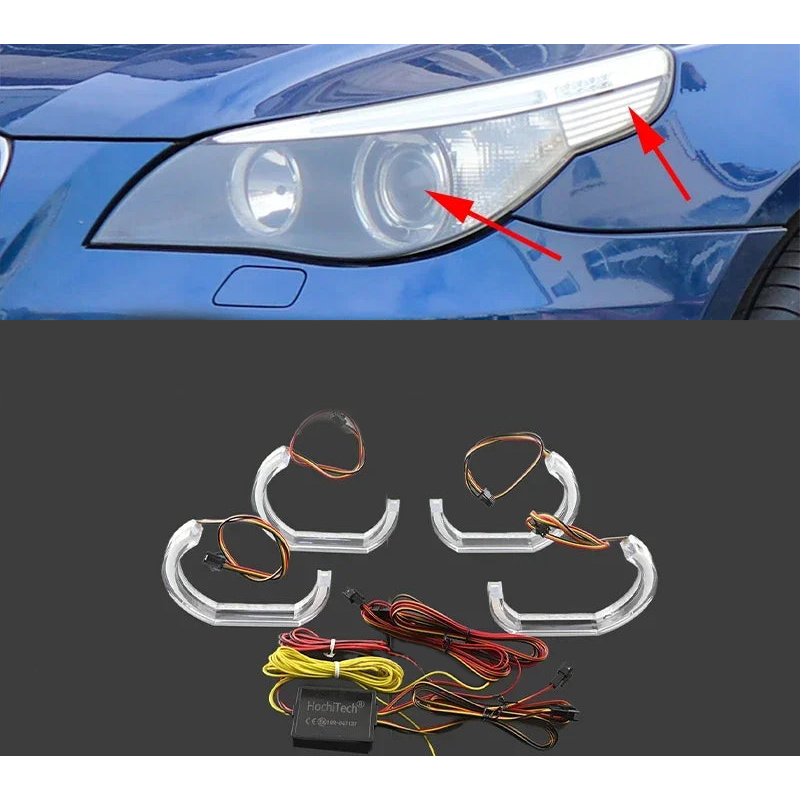 Angel Eyes LED Multicolores – Contrôle App – BMW E60 E61 Pre-LCI (2003–2007) HushBimmer