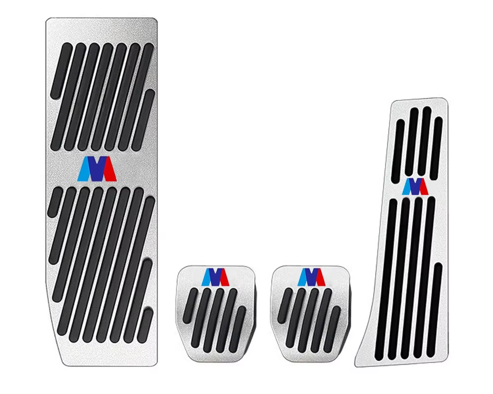 Couvre-pédales inox antidérapants – BMW Série 3, Série 5, X3, X5 (2003–2024) HushBimmer