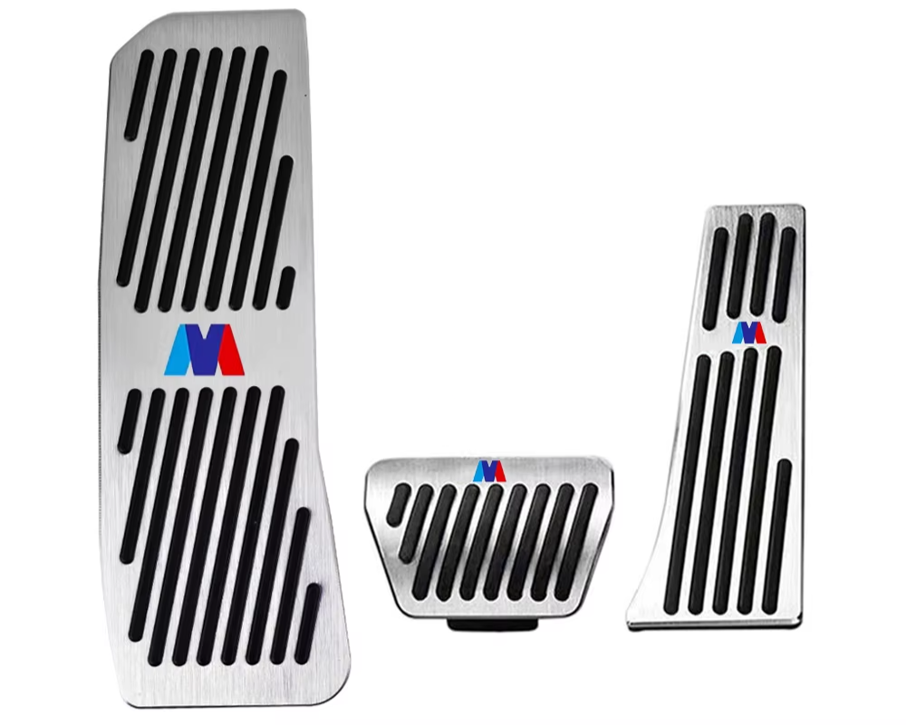 Couvre-pédales inox antidérapants – BMW Série 3, Série 5, X3, X5 (2003–2024) HushBimmer