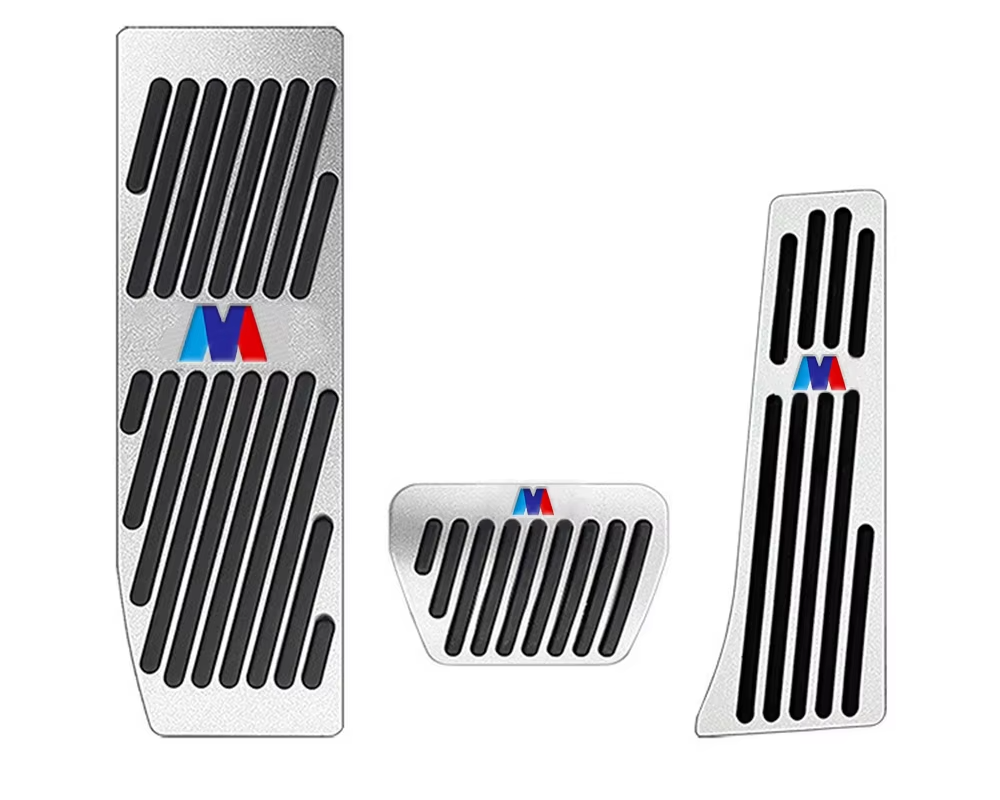 Couvre-pédales inox antidérapants – BMW Série 3, Série 5, X3, X5 (2003–2024) HushBimmer