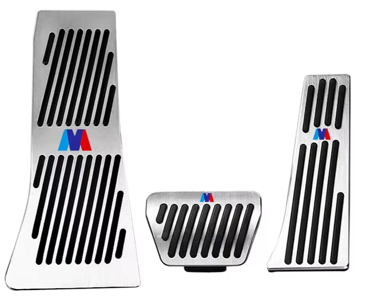 Couvre-pédales inox antidérapants – BMW Série 3, Série 5, X3, X5 (2003–2024) HushBimmer