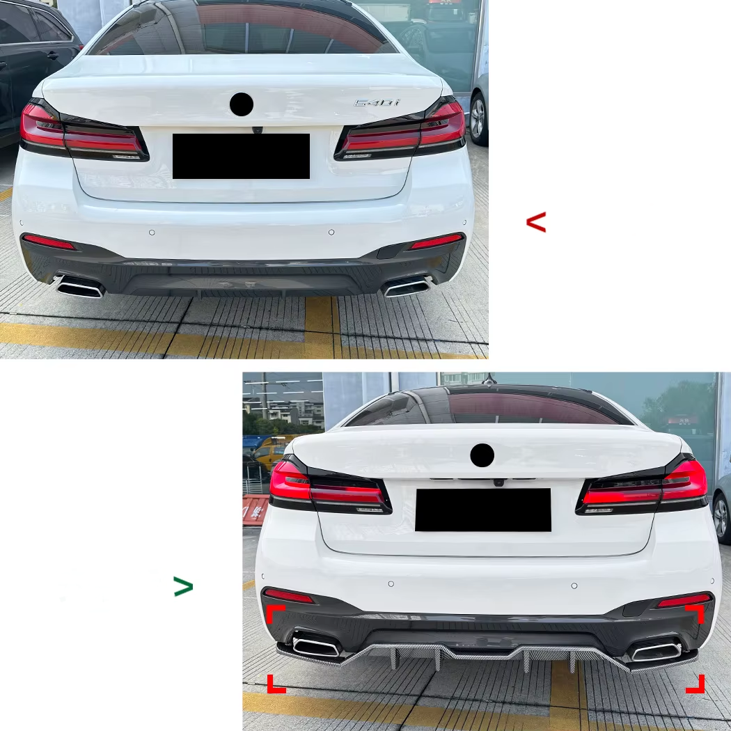 Diffuseur Arrière BMW Série 5 G30 LCI (2017–2023) – 3 Pièces Noir Brillant ou Carbone