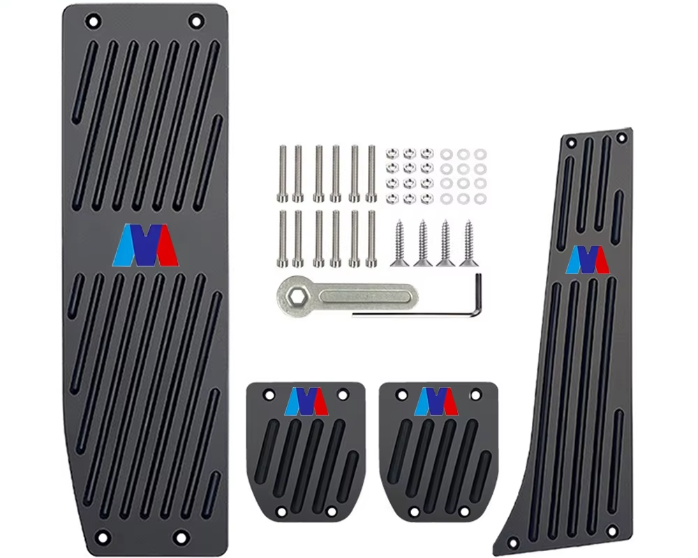Couvre-pédales inox antidérapants – BMW Série 3, Série 5, X3, X5 (2003–2024) HushBimmer