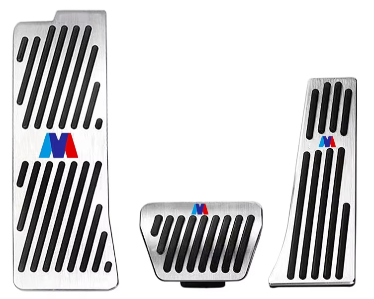 Couvre-pédales inox antidérapants – BMW Série 3, Série 5, X3, X5 (2003–2024) HushBimmer